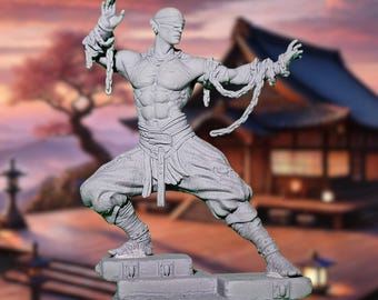 Blind Elf Monk  Mini | Open Hand Monk  Miniature | By Dm Stash
