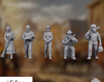 19th Century American Civilians | Old West Miniatures | Frontier Town Figures | By Eskice Miniatures
