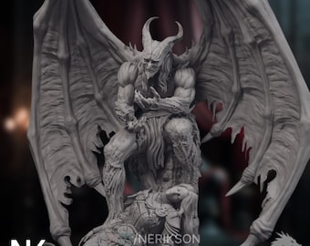 Tragic Demon Display Model | Dark Fantasy Collector Scene | Premium Painter Centerpiece by Nerikson