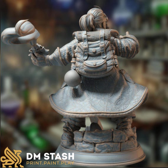 Dwarven Artificer Mini | Dwarf Alchemist Tinkerer Miniature | by