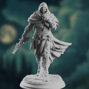 Warforged Gunslinger Miniature: Resin Steampunk RPG Figure (32mm/75mm)