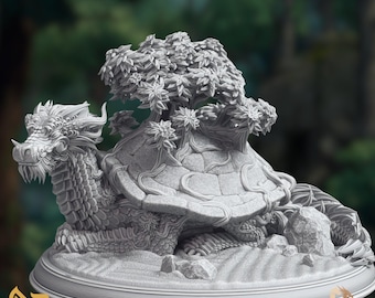 Gargantuan Eastern Dragon Turtle Mini | Ancient Moss-Shelled Colossus | 32mm Multipart Resin Kit | By DM Stash