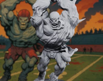 Undead Football Zombie Miniature: Hulking Linebacker Boss for Horror RPG