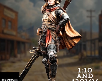 Legendary Female Gunslinger Model | High-Detail Wild West Outlaw Figure | By Kuton Sculpts