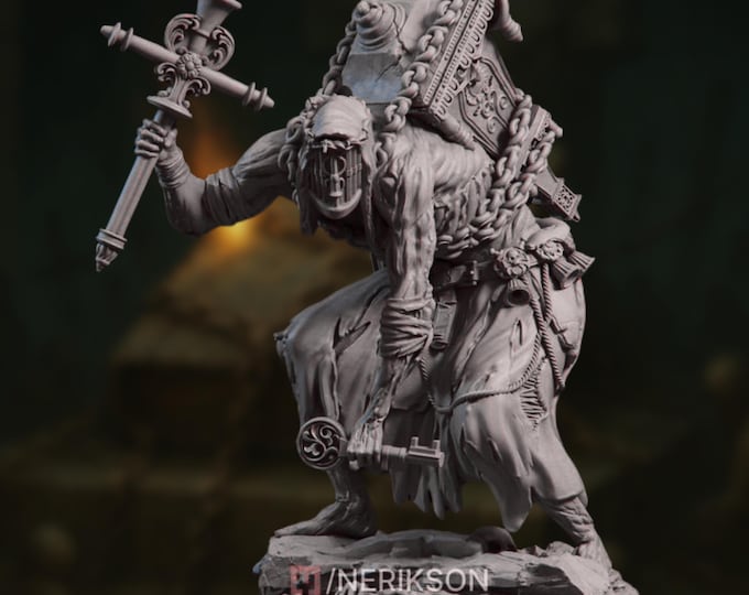Cursed Penitent Miniature | Shackled Undead Horror Mini for TTRPGs | By Nerikson