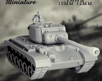 M26 Pershing Heavy Tank – WWII American Armor Model (15mm–32mm Scale) | Unpainted Resin Kit | By Eskice Miniatures