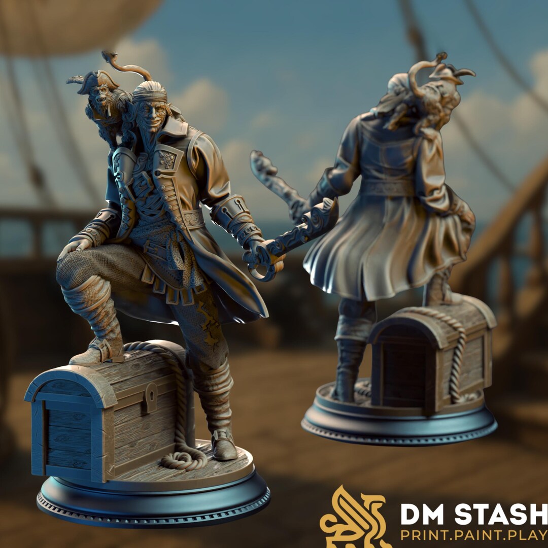 Treasure Chest Pirate Mini | Swashbuckler Captain Miniature | by DM ...