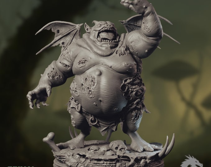 Plague Demon Boss Mini | Infernal Horror Miniature | Rotting Devil Monster with Wings | Primal Collectibles