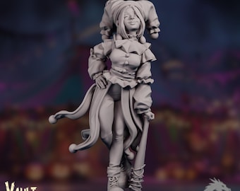 Circus Jester Survivor Mini | Female Performer Miniature | Zombie Circus Series | by VaultZ
