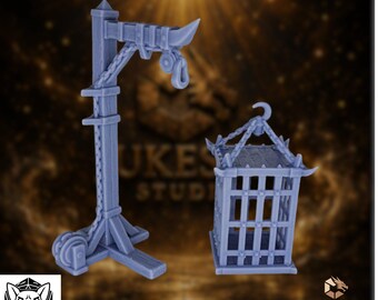 Prisoner Cage Mini | Dungeon Gibbet Jail Cell | 32mm Resin Fantasy Terrain | By Dungeon Dog