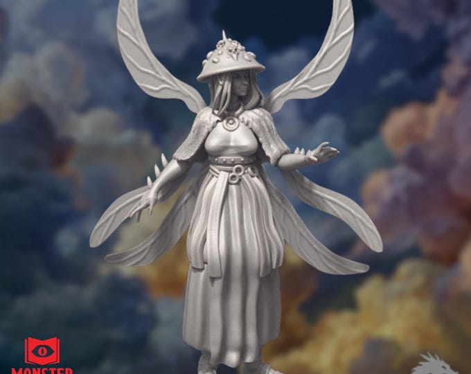 Winged Fey Queen Mini | Forest Deity Miniature | Enchanted NPC or Patron | By Monster Atlas