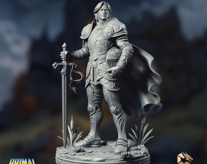 Lawful Good Paladin Mini | Knight Warrior Miniature | Sword and Armor Champion
