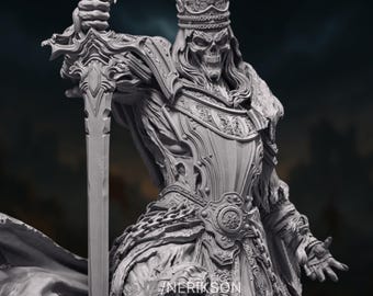 Cursed Skeletal King Miniature | Undead Warlord Boss Monster Mini | By Nerikson