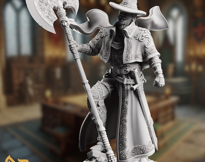 Zealot Champion Mini w/ Hat options | Male Devotion Paladin Miniature | By DM Stash