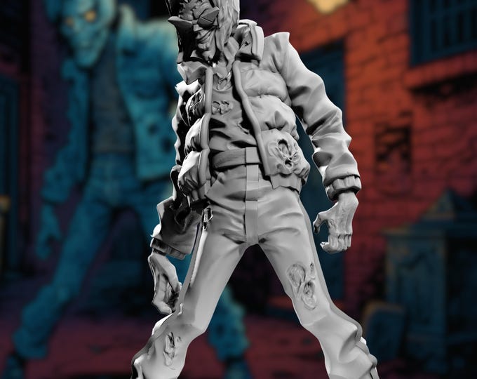 Puffer Jacket Zombie Mini | Zombie Hustler Mini for Urban Horror | Wasteland, Walking Dead, AFMBE, Project Z, Everyday Heroes | Vaultz Minis