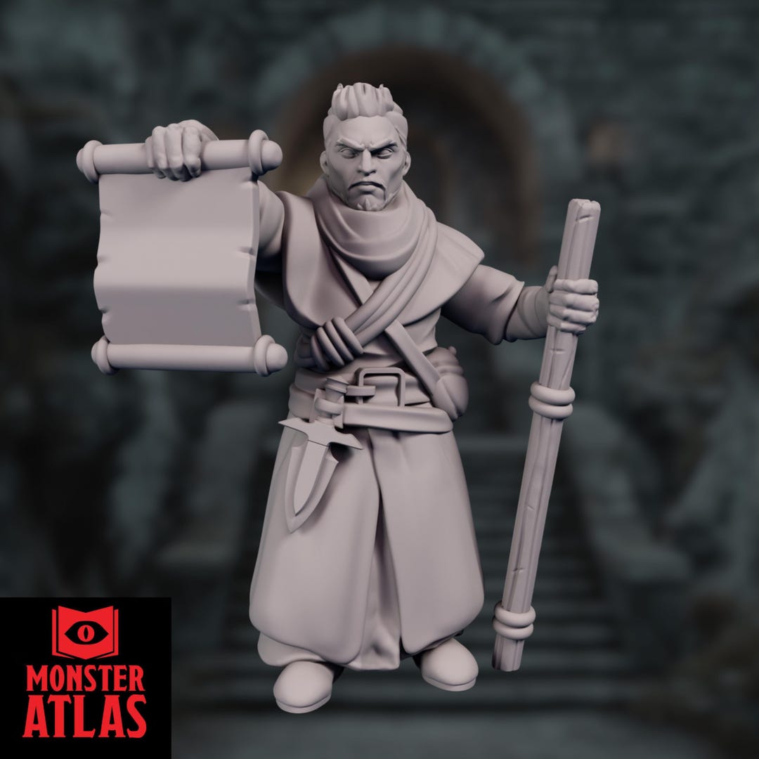 Order of Scribes Wizard Mini | Wizard or Sorcerer Miniature | Scholar ...