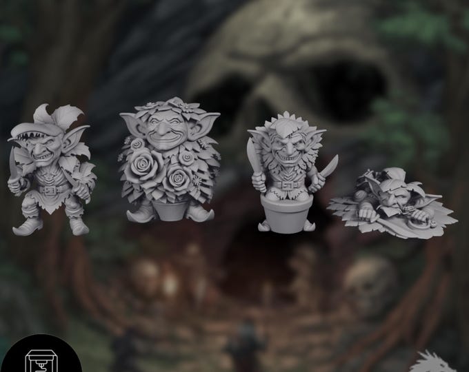 Hiding Goblin Mini | Sneaky Forest Ambusher Miniature | Trap-Laying Goblin NPC | By Nafarrate
