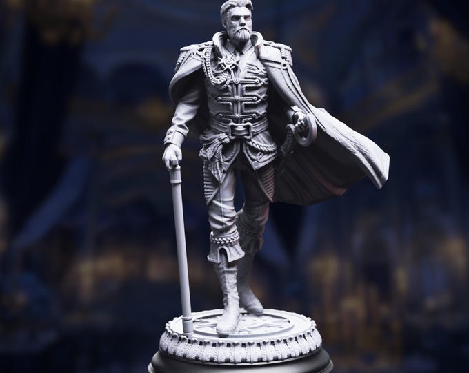 Human Noble Mini | Gothic Lord Miniature | Vampire Aristocrat or Cursed Nobleman | By DM Stash
