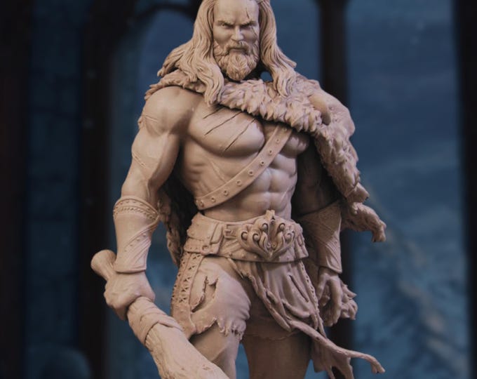 Heracles the Lion Slayer Resin Model Kit | Greek Demigod Hero with Lion Pelt and Club | 75mm or 140mm Display Piece | By Nerikson