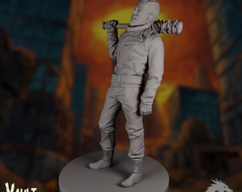 The Enforcer Mini | Post-Collapse Survivor Miniature | Ruthless Warlord with Barbed Bat | By VaultZ