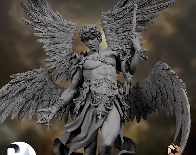 Archangel Display Model | Winged Angel Warrior Sculpture | 75mm or 140mm | By CA3D