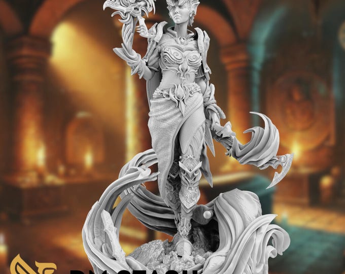 Female Spellsword Blade Singer  Mini | 3D Printed Paintable  Miniature, Multiple Scales | By DM Stash