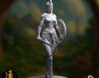 NSFW Female Greek Warrior Mini | Lioness of the Arena Adult Figure | 75mm & 120mm | DartArt3D