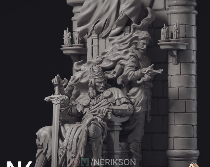 Macbeth Resin Model Kit | Shakespearean King Display | Haunted Throne Resin Diorama by Nerikson