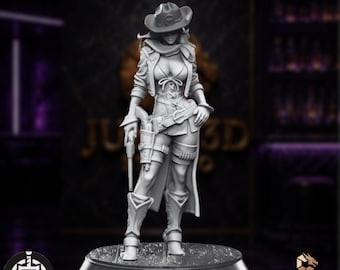 Western Outlaw Ranger Mini | Pistol-Slinging Bounty Hunter Miniature | 32mm–120mm Resin Scenic Base | By Broken Swords