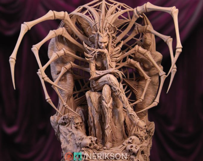 Spider Queen Premium Resin Model Kit | Dark Fantasy Spider Goddess | 75mm & 140mm Display Statue | By Nerikson