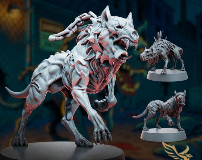 Zombie Dogs Mini Set | Plague-Ridden Undead Horror Dogs For Survival Horror | By Tales Keeper