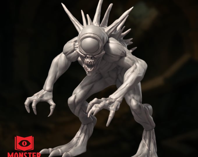 Nothic Monster Miniature | One-Eyed Aberration NPC Mini | 28mm 32mm 40mm | By Monster Atlas