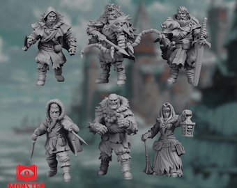 Frozen North NPC Set | Arctic NPCs & Adventurers | Winter Town Citizens (x6) | By Monster Atlas