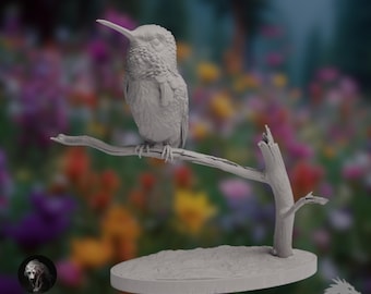 Bee Hummingbird Paintable Resin Figure | Delicate Bird Display | By Animal Den Miniatures