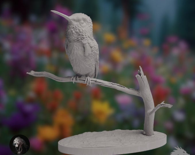 Bee Hummingbird Paintable Resin Figure | Delicate Bird Display | By Animal Den Miniatures