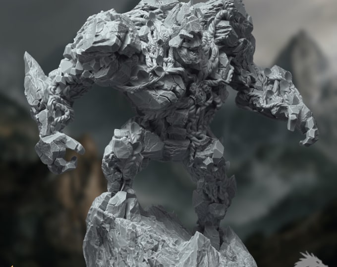 Earth Elemental Mini | Rock Golem Monster | Terrain-Shattering Boss | By Nafarrate Designs