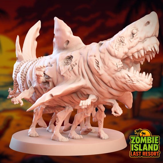 Zombie Shark Mini | Walking Dead Sea Monster for Apocalypse Games