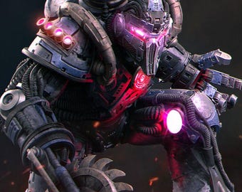 Post-Apocalyptic Miniature Robot Warlord Model Kit | Cyberpunk Mech Machine Collector's Model Kit | By Nerikson
