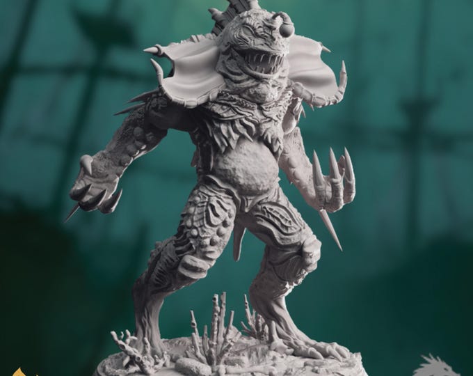 Deep Sea Monster Mini | Ocean Predator Miniature | Clawed Underwater Boss | By DM Stash