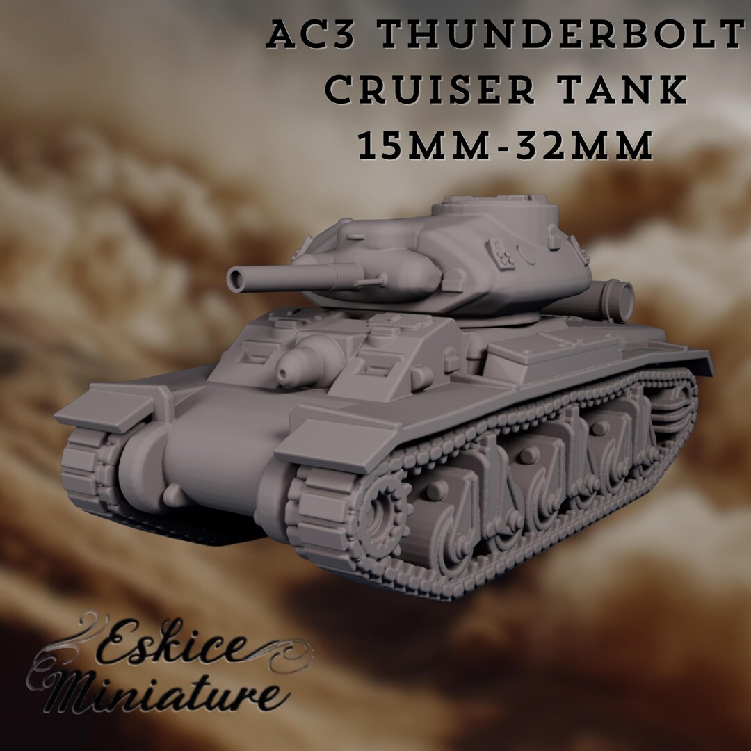 AC3 Thunderbolt Tank Miniature | WWII Australian Cruiser Tank | Resin ...