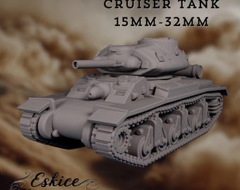 AC3 Thunderbolt Tank Miniature | WWII Australian Cruiser Tank | Resin Model by Eskice Miniatures