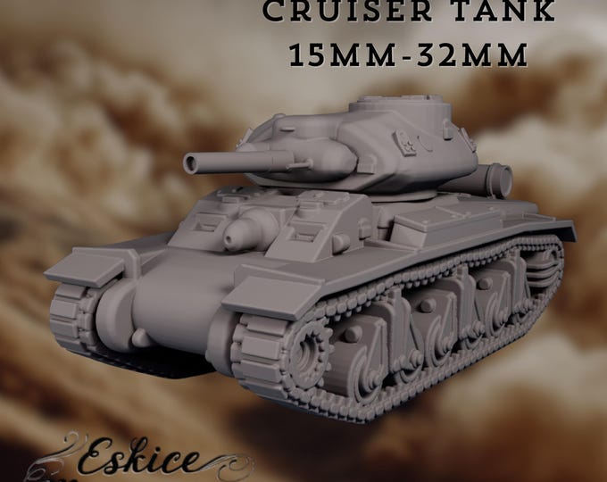 AC3 Thunderbolt Tank Miniature | WWII Australian Cruiser Tank | Resin Model by Eskice Miniatures