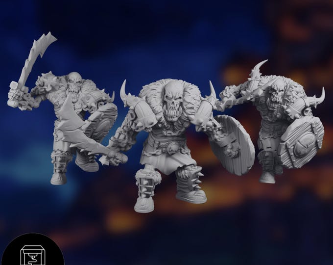 Undead Orc Miniatures | Zombie Orc Miniature Set | Dungeon Monsters | By Nafarrate Designs