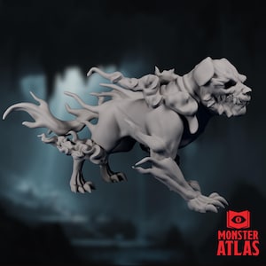 Shadow Hound Miniature | Shadow Mastiff Monster | Nightmare Demonic Dog with Smoke Effects | By Monster Atlas