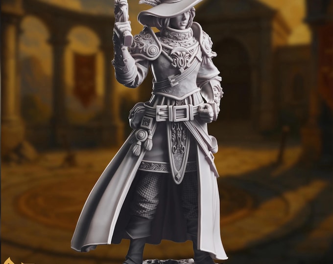 Female Gunslinger Inquisitor Mini | Steampunk Bounty Hunter Miniature | By DM Stash