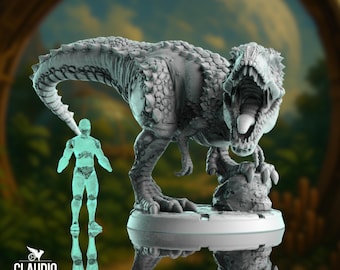 T-Rex Dinosaur Miniature | 32mm Large Scale Carnivorous Beast Mini | Jungle Encounter Monster by Claudio Casini