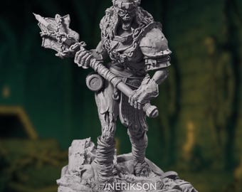 Armored Skeleton with Mace Mini | Cursed Boneyard Horror Miniature TTRPG's | By Nerikson