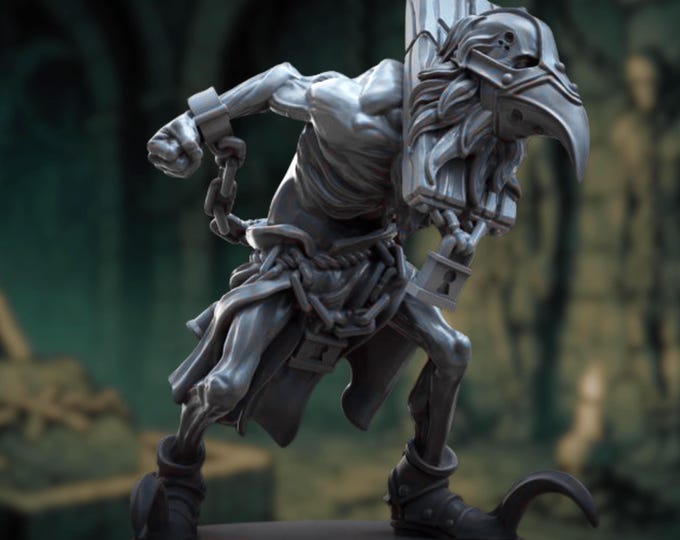 Condemned Prisoner Madman Mini | Shackled Asylum Lunatic Horror Miniature | By Tales Keeper