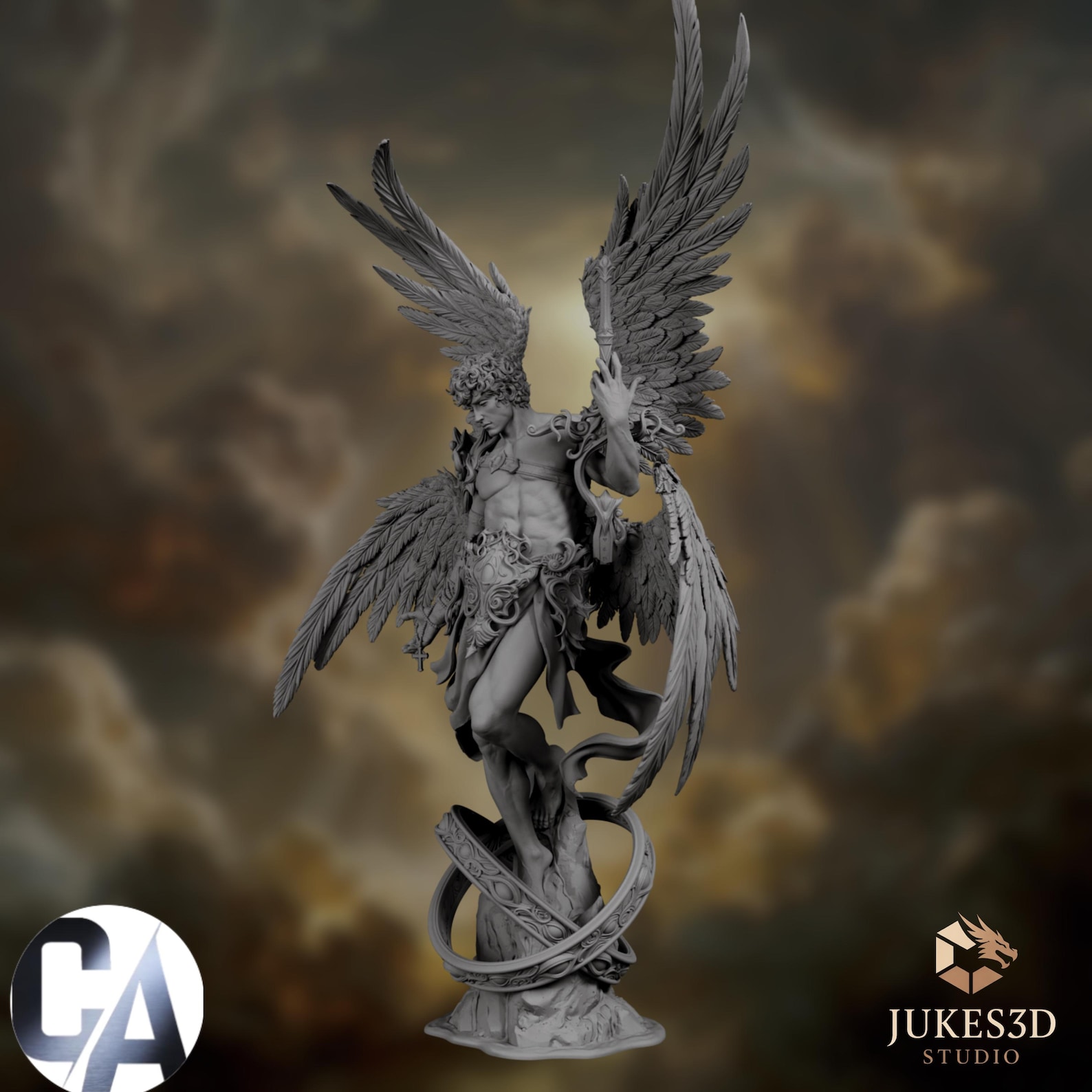 Archangel Display Model | Winged Angel Warrior Sculpture | 75mm or ...