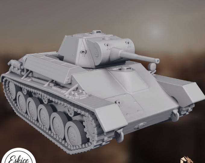 Russian T-70 Light Tank Mini | Soviet Armour Miniature | 28mm WW2 Resin Historical Wargame | By Eskice Miniatures